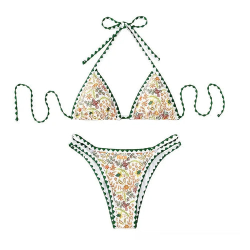 Bikini Sexy Halter Printed Swimsuit For Women - Onuvéa