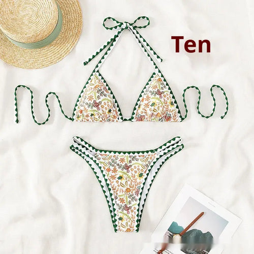 Bikini Sexy Halter Printed Swimsuit For Women - Onuvéa